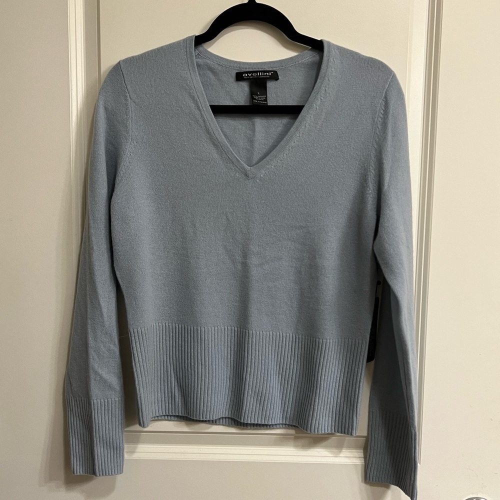 Avellini NWT Light Blue Cashmere Sweater